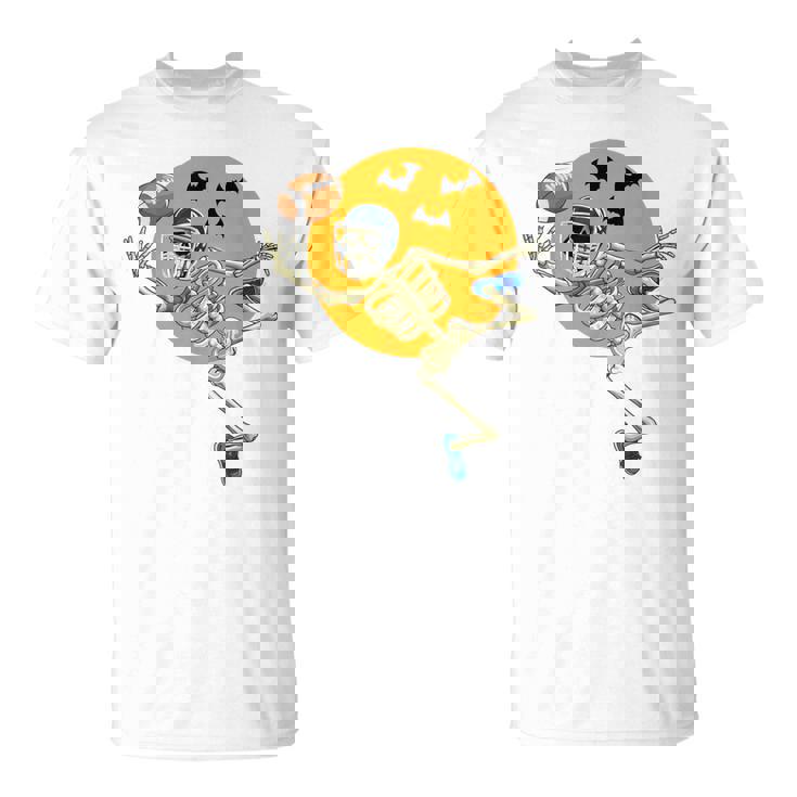 American Football Skeleton Halloween Boys Football Fan T-Shirt