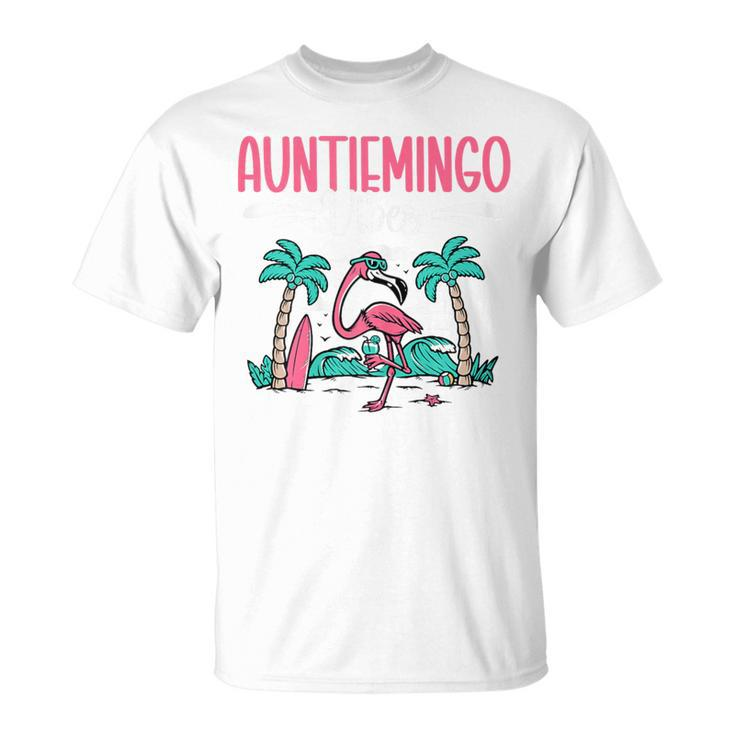 Auntiemingo Summer Vibes Auntie Flamingo Aunt T-Shirt