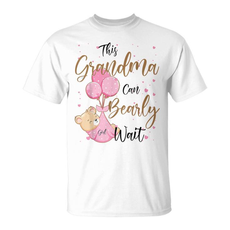 Baby Bear Baby Shower Spring Grandma Bearly Wait Baby Girl T-Shirt