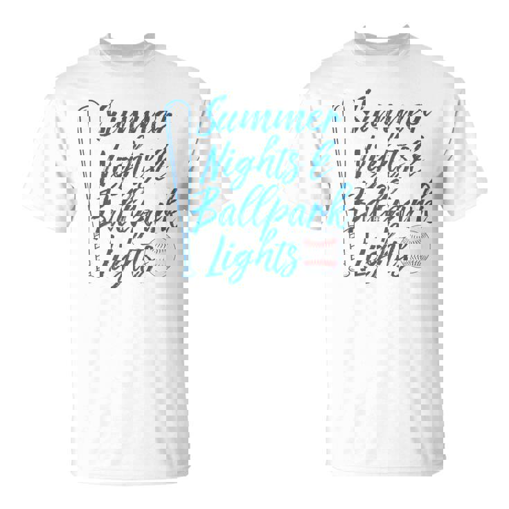 Baseball Mom And Dad Summer Nights And Baseball Lights T-Shirt