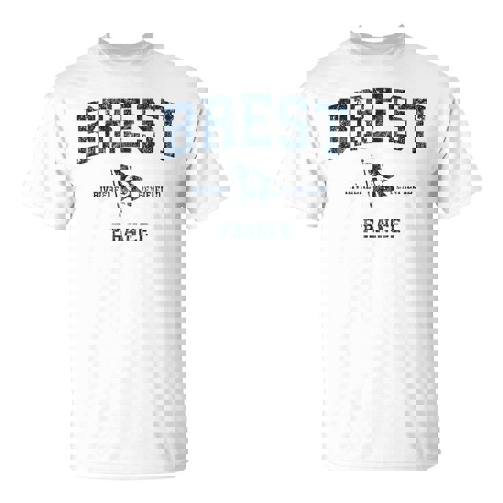 Brest France Drapeau Ancre Marine Sportintage T-Shirt