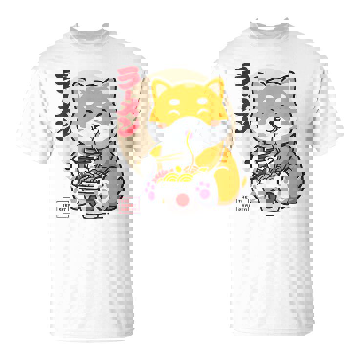 Camisa Shiba Inu Kawaii Anime Shiba Inu Ramen Japonés Camiseta unisex