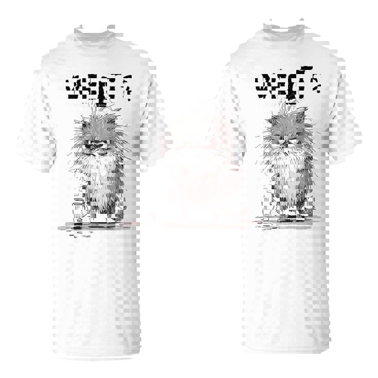 Chat Effiloché Café Mème Sarcastique Chat Drôle Homme T-Shirt