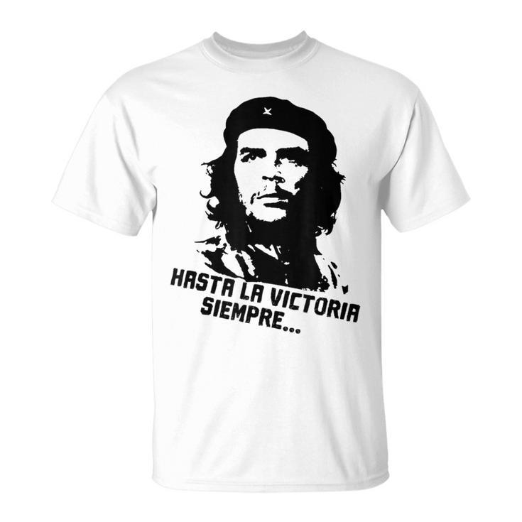 Che Guevara Cuban Revolution Hasta Laictoria Siempre Red T-Shirt