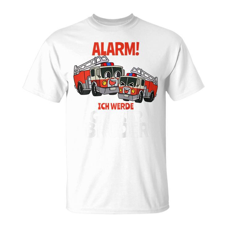 Children's Alarm Ich Werde Große Bruder Feuerwehr I'm A Big Brother T-Shirt