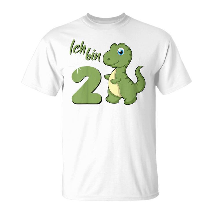 Children's Dino 2Nd Birthday 'Ich Bin Schon 2 Jahre Alt' T-Shirt