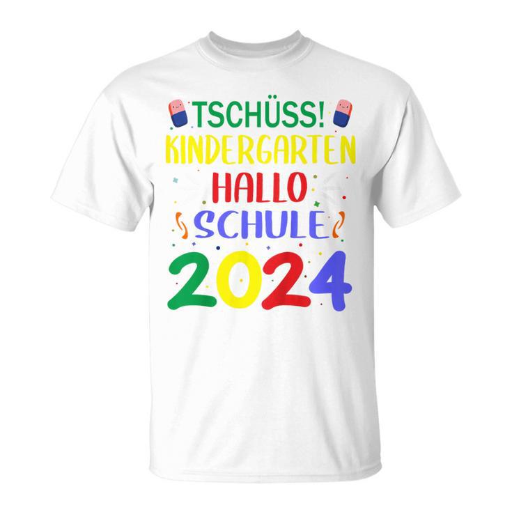 Children's First Day At School Tschüss Kindergarten Hello School 2024 T-Shirt