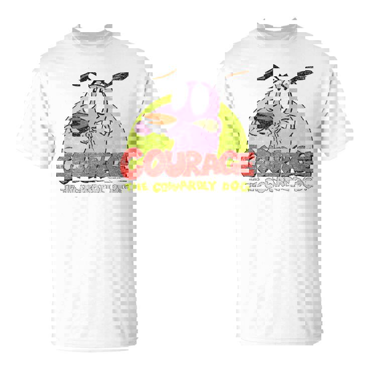 Courage The Cowardly Dog Colorful Courage Maglietta