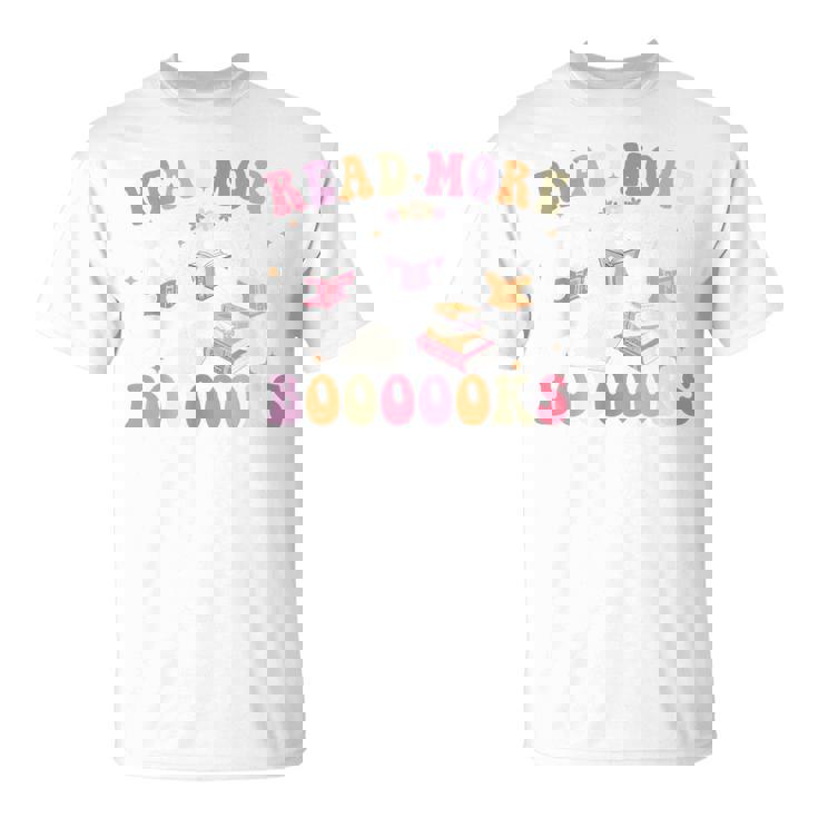 Cute Ghost Book Read More Books Teachers Halloween T-Shirt