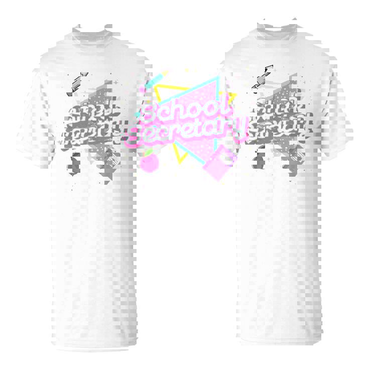 Cute School Secretary 80'S 90'S Back To School T-Shirt