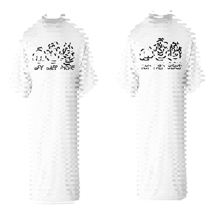 Donna Gioco A Mano Rock Paper Scissors Cute Paw Cat Con Collo A Maglietta