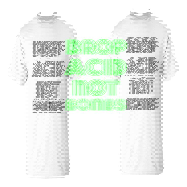 Drop Acid Not Bombs Hippie Style Lips And Tongue Graphic Crew - Foto 9