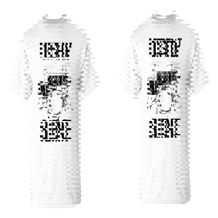 Drumset I Destroy Silence Drum Kit Drum Maglietta