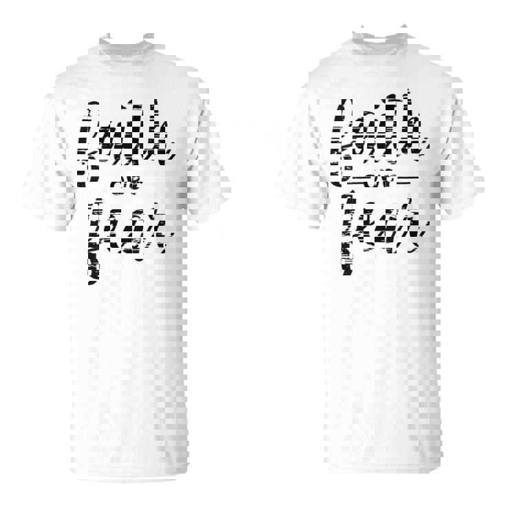 Faith Over Fear Cute Distressed Inspirational Spiritual Tank Top T-Shirt
