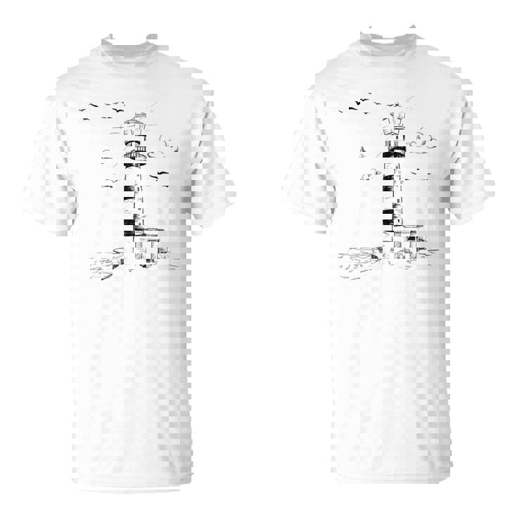 Faro Gaviota Mar Mar Báltico Costaacaciones Playa Camiseta unisex