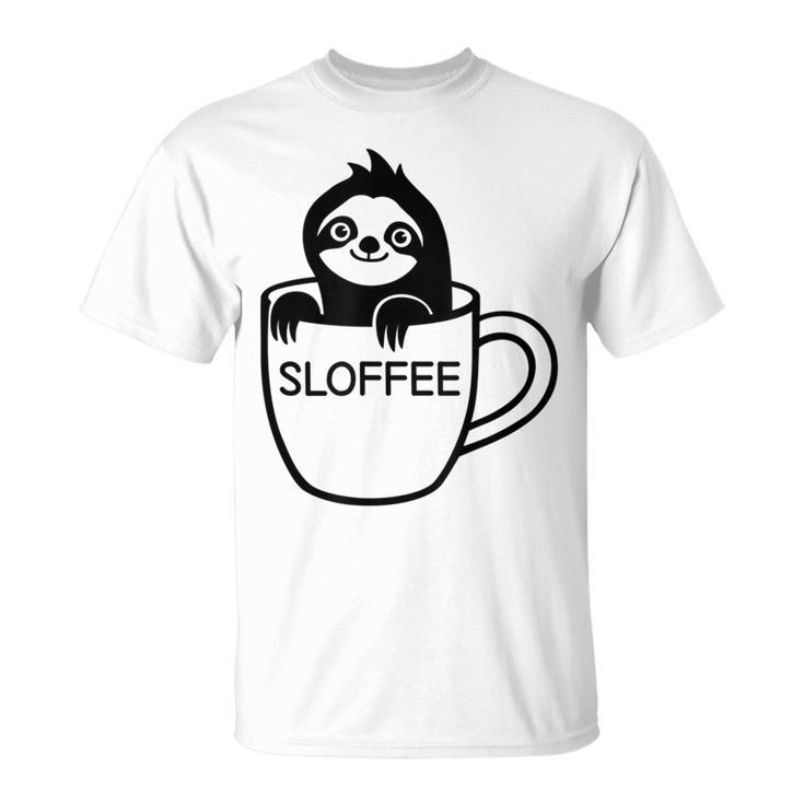 Faultier Und Kaffee Sloffee Lustig Witze Sarkastisch T-Shirt