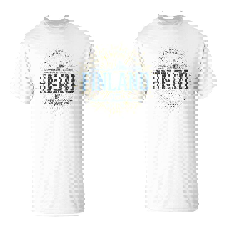 Finlandiaintage De Estilo Retro Cuello Camiseta unisex
