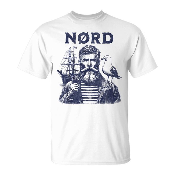 Fischer Mit Seagull Nord Sailor Captain T-Shirt