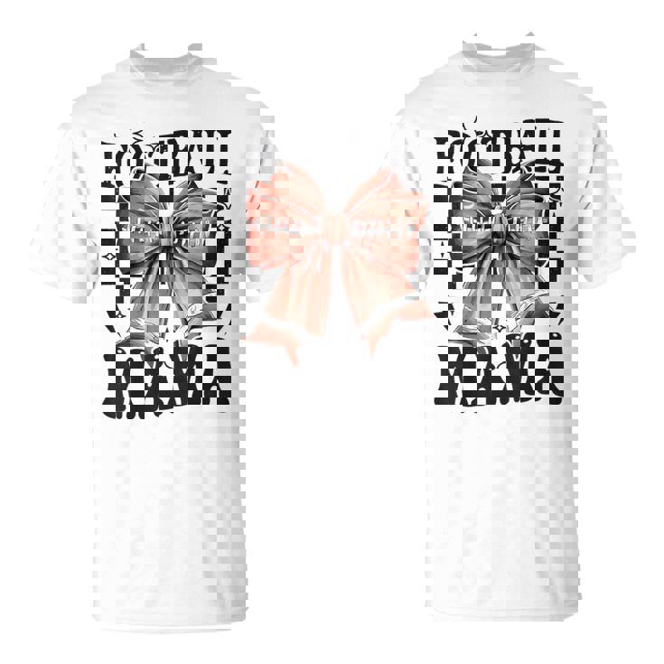 Football Mama Coquette Bow Football Game Day Sport Mom T-Shirt