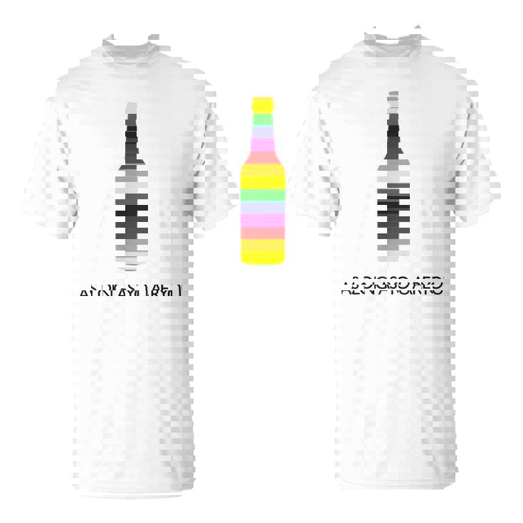 Fun Rainbow Beer Bottle Gay Lesbian Trans Pride Lgbt T-Shirt