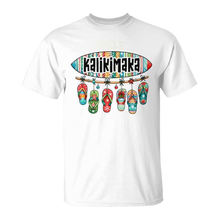 Hawaiian Christmas Mele Kalikimaka Surf Board Long Sleeve T-Shirt