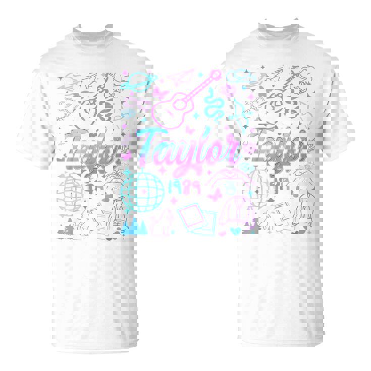 Groovy 80'S Taylor First Name Personalized Birthday Girl T-Shirt