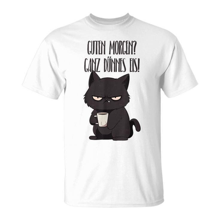 Guten Morgen Ganz Dünnes Eis Kawaii Cat Morgenmuffel Gray T-Shirt