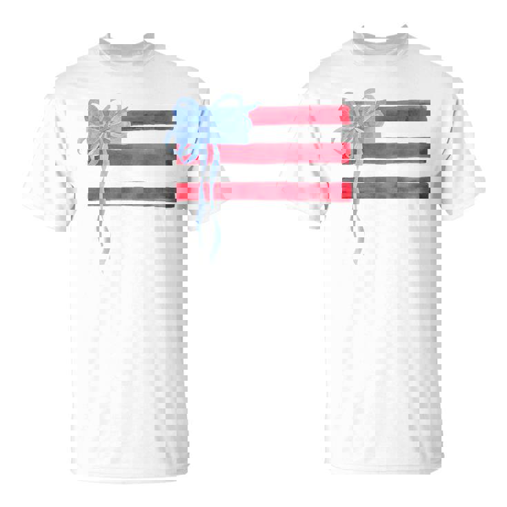 Hair Bow American Flag 4Th Of July T-Shirt