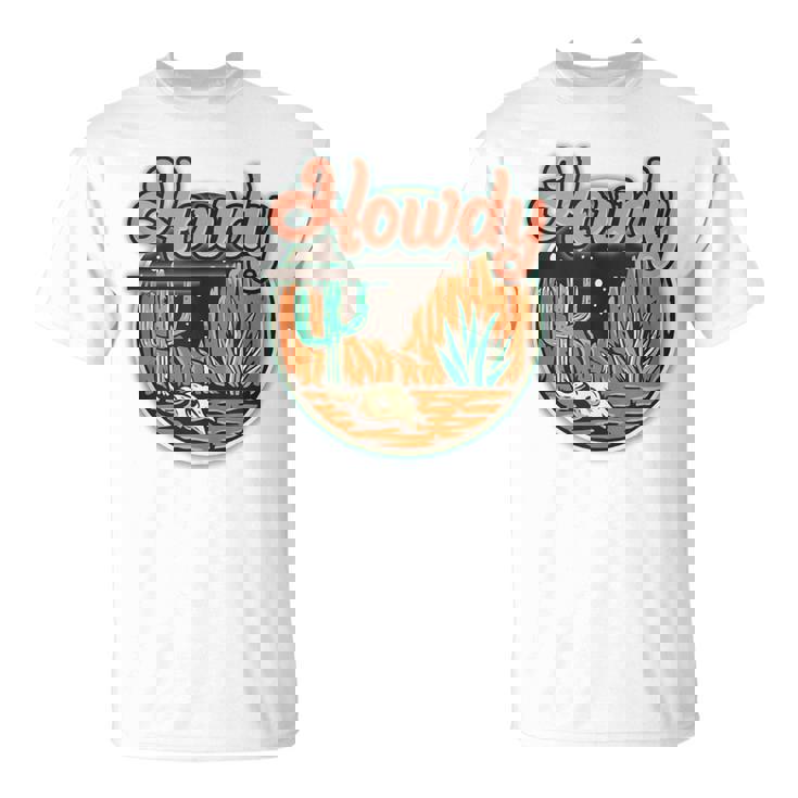 Howdy Desert Adventure Western Life Desert Vibes Cactus T-Shirt