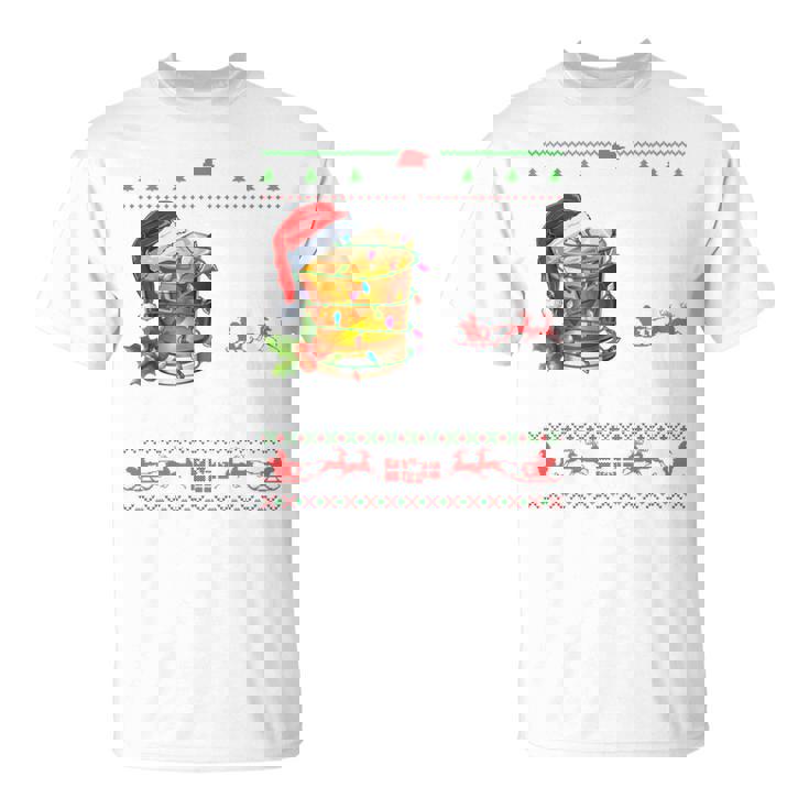 I'm Full Of Holiday Spirit Bourbon Ugly Xmas Sweater Pajamas T-Shirt