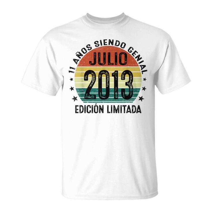 Julio 2013 11 Años Cumpleaños Niño Fabricado En 2013 Camiseta unisex