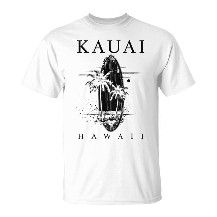 Kauai Hawaii Surfintage Surfer Gray T-Shirt