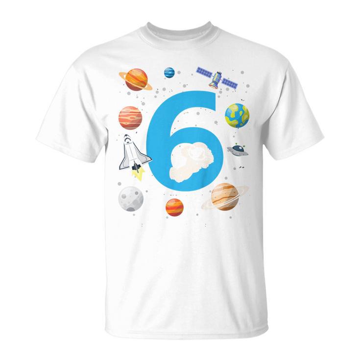 Kinder Astronaut 6 Geburtstag Weltraum Jungen 6 Jahre Raumschiff T-Shirt