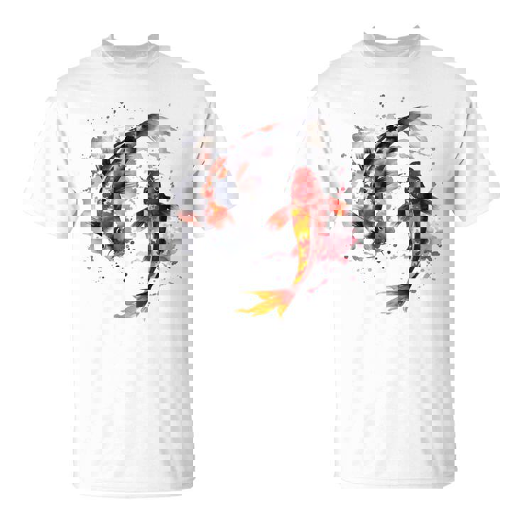 Koi Acquerello Pittura Koi T Carpa Pesce Colorato Kois Maglietta