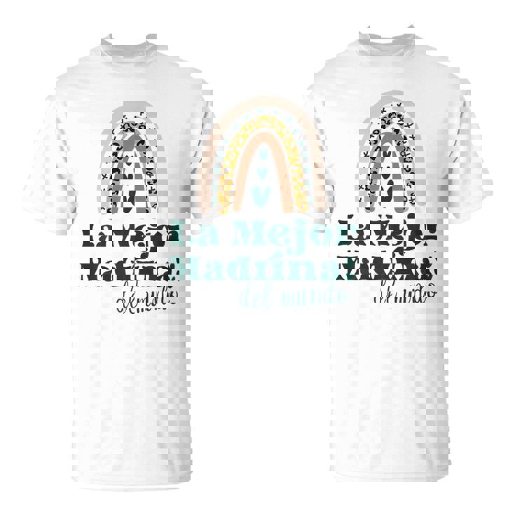 La Mejor Madrina Del Mundo Lindo Boho Rainbow Madrina Camiseta unisex