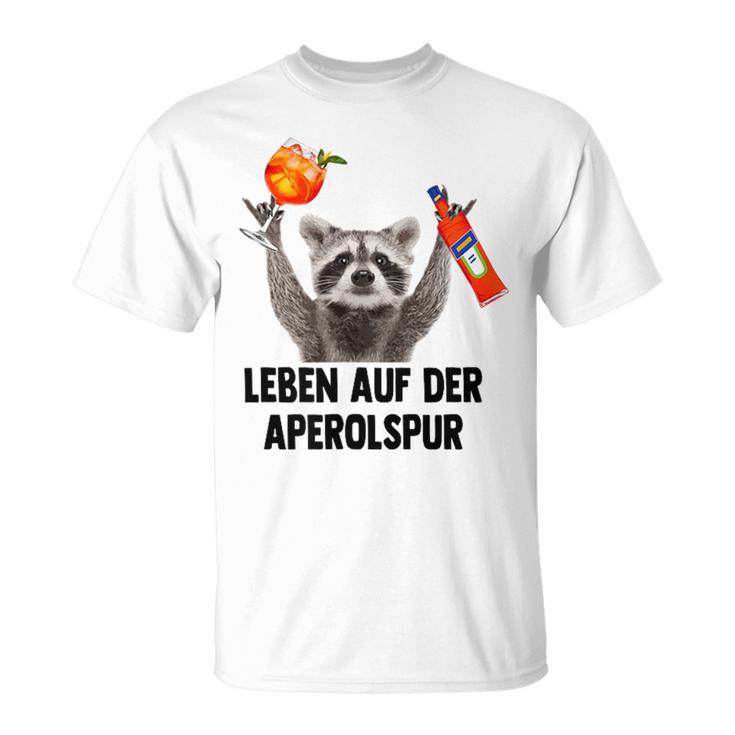 Leben Auf Der Aperolspur Raccoon Meme Racoon Pedro Spritz T-Shirt