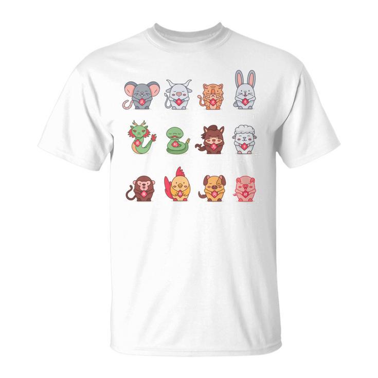 Lindos Signos Del Zodiaco Chino Manga Larga Camiseta unisex