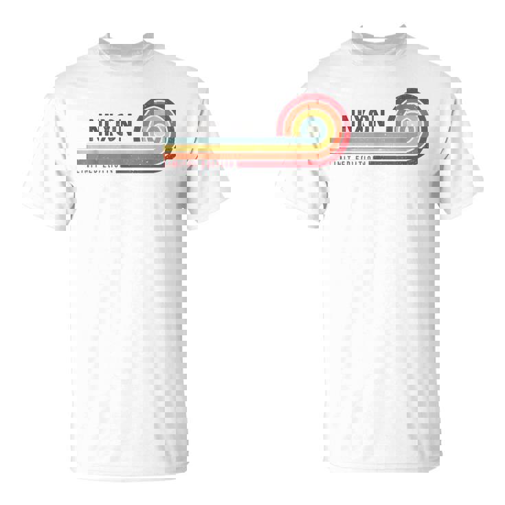 I Love Nixon Personalizado Retro Sunset Primer Nombre Camiseta unisex
