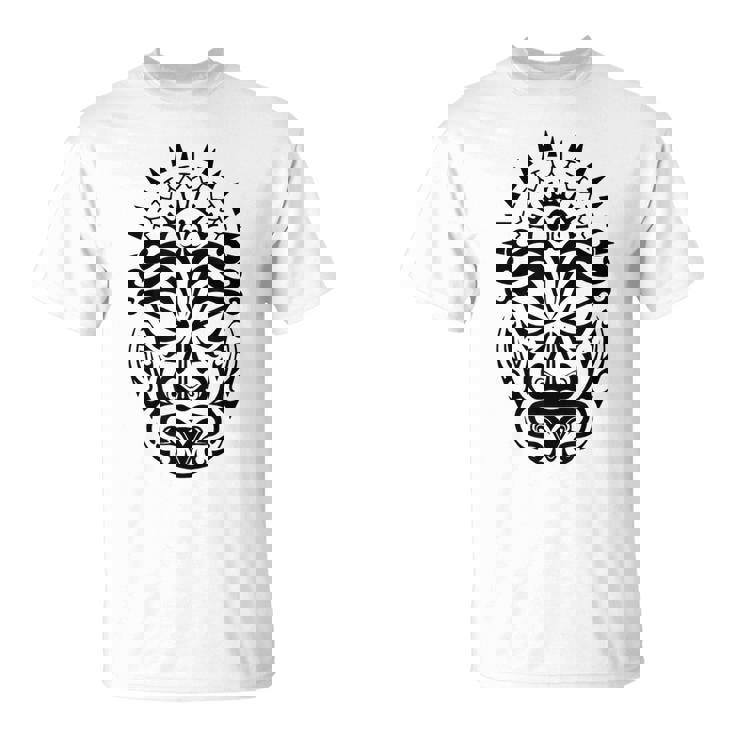 Maorí Polinesio Tatuaje Haka Dance Mascarilla Cabeza Camiseta unisex