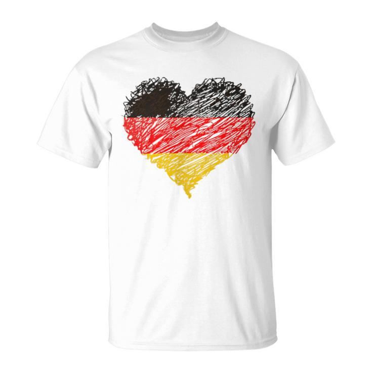 Mein Herz Schlagt Für Deutschland Blue T-Shirt