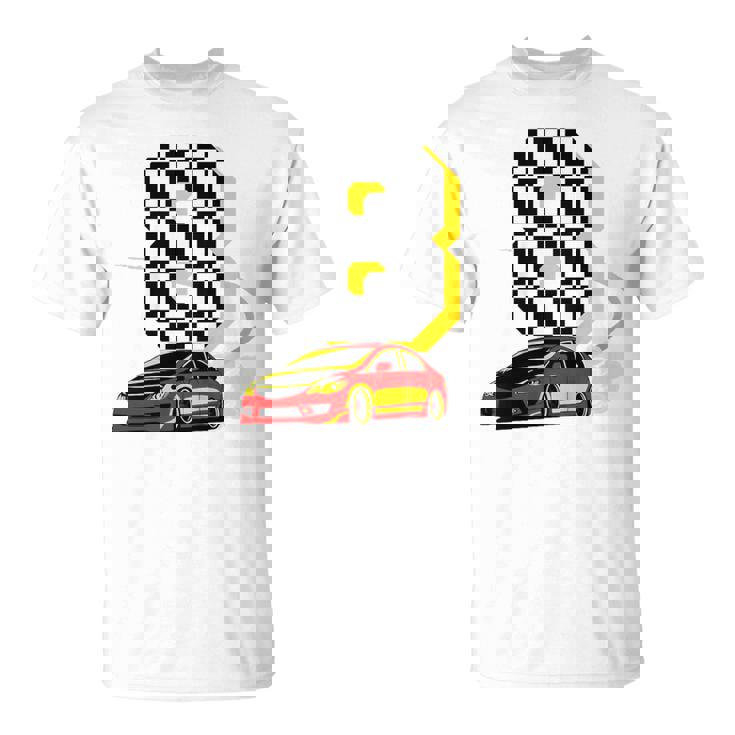 Niños Tengo 8 Años De Edad Coche De Carreras Niños Tripulación 8Th Birthday Race Camiseta unisex