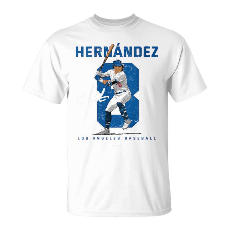 Number And Portrait Kike Hernandez Los Angeles Mlbpa Long Sleeve T