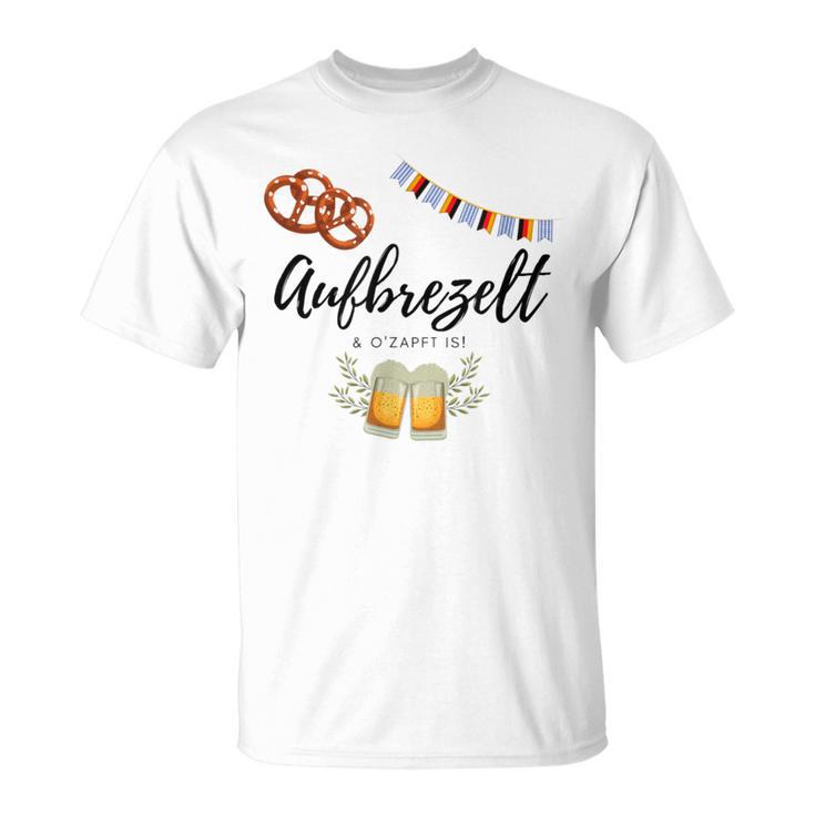 Oktoberfest Wiesn Saying Aufbrezel& O'zapft Is T-Shirt