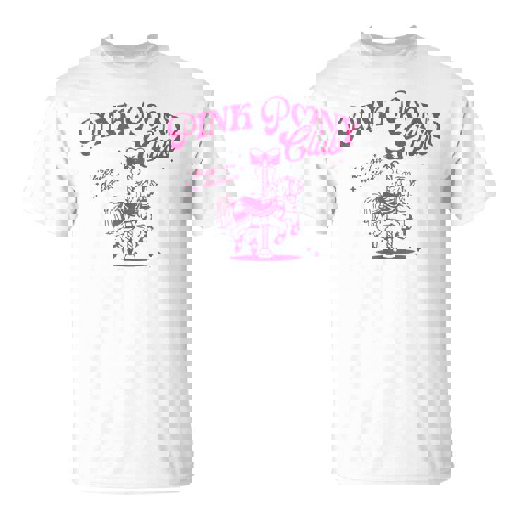 Pony And Heels Lover Pink Girls Clubs Disco Birthday Cowgirl T-Shirt