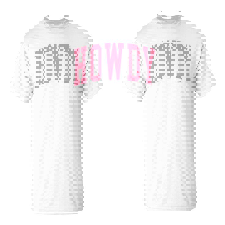 Preppy Cowgirl Varsity Pink Howdy Western Girls T-Shirt