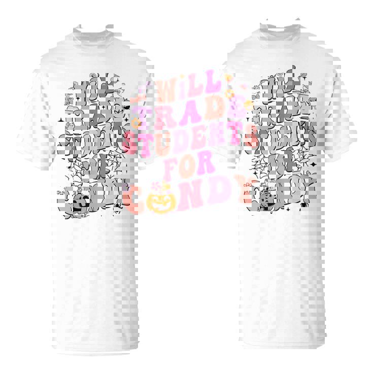 Retro Will Trade My Students For Candy Teacher Halloween T-Shirt