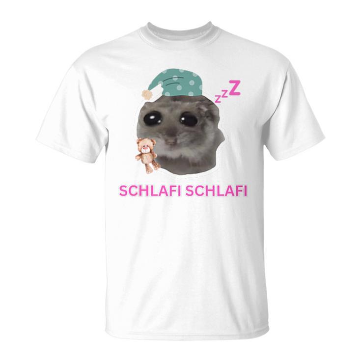 Schlafi Schlafi Sad Hamster Meme Gray T-Shirt