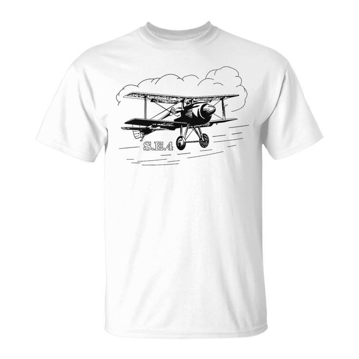 Se4 Britischer Doppeldecker Fliegende Wolken T-Shirt