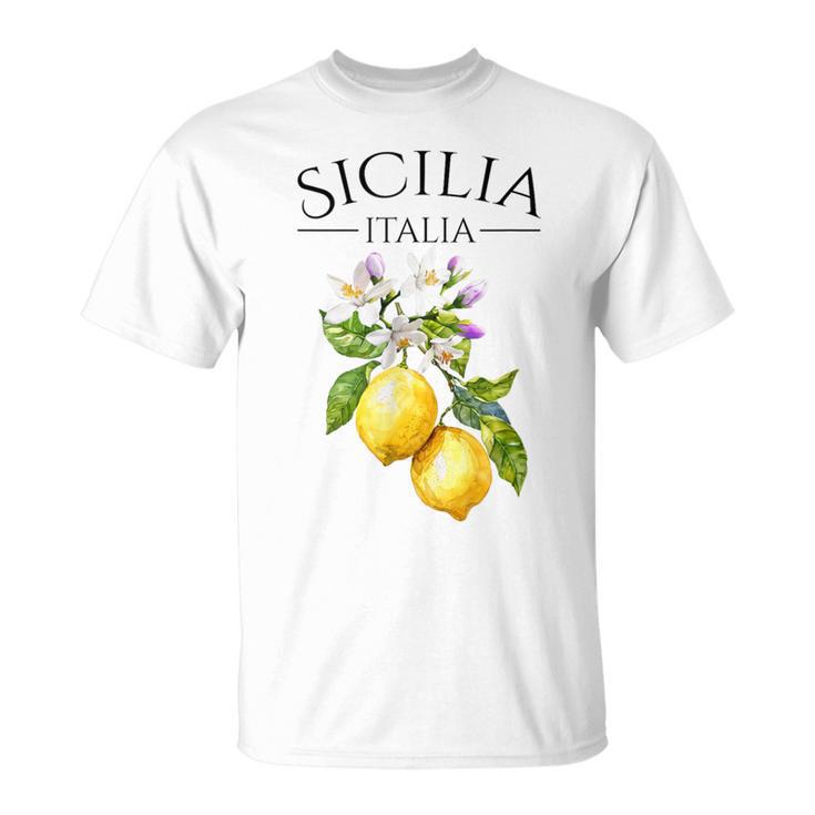 Sicilia Italian Souvenir Italy Lemon T-Shirt