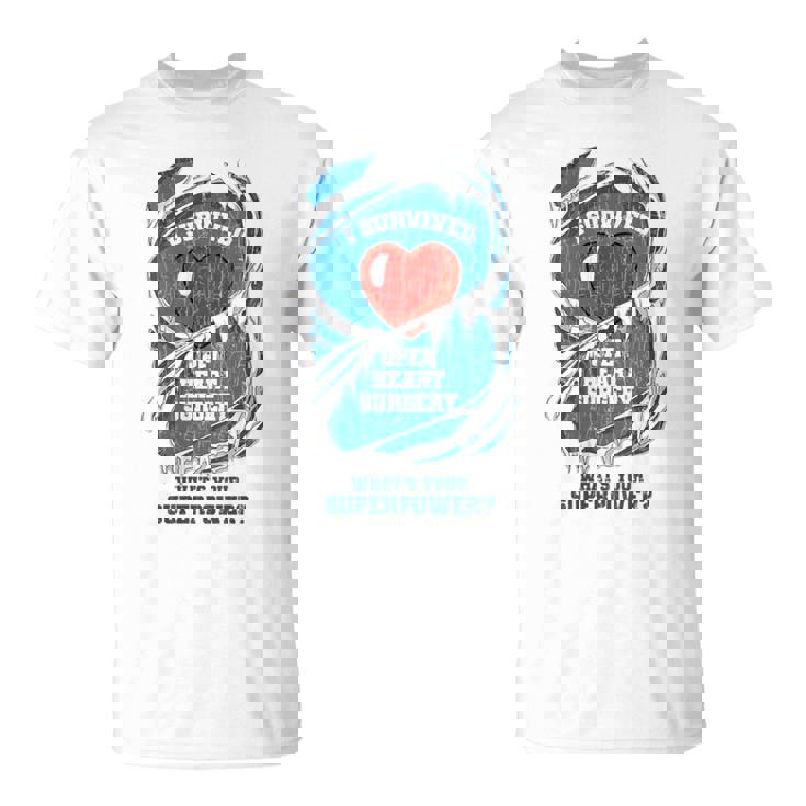 He Sobrevivido A Una Operación A Corazón Abierto Regalo Cuello Camiseta unisex